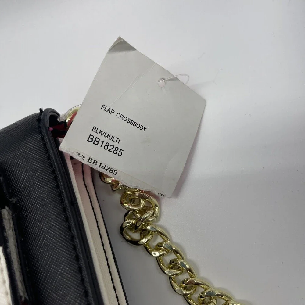 Betsey Johnson Pink Striped Heart Flap Crossbody Bag New